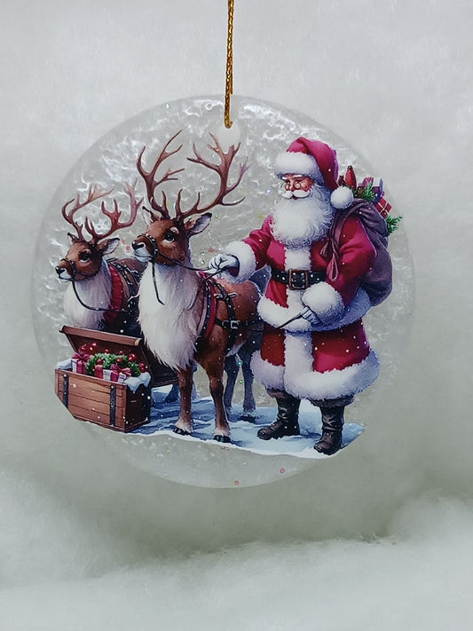 Suspension de Noël - Boule père noël