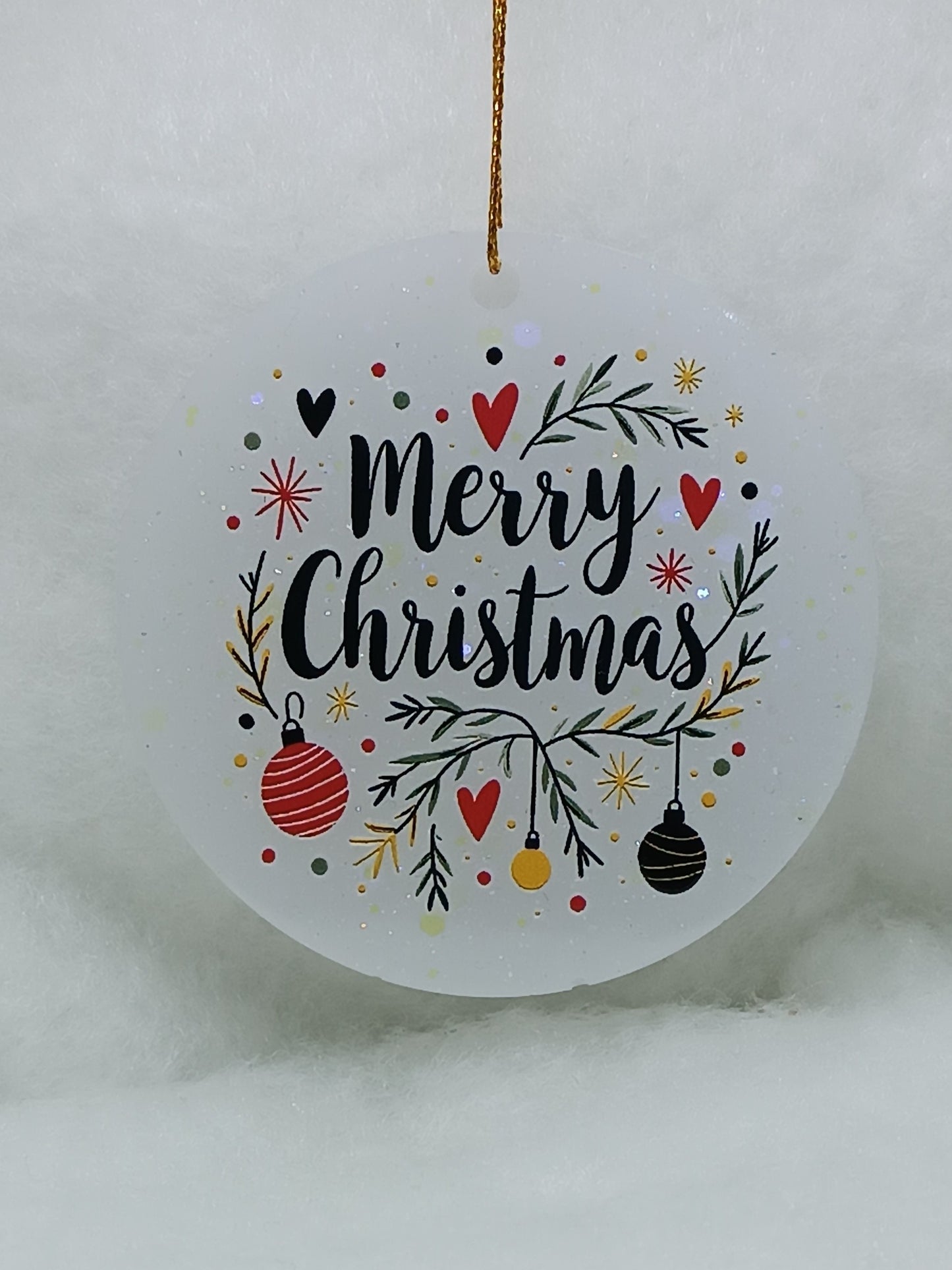 Suspension de Noël - Boule "Merry Christmas"