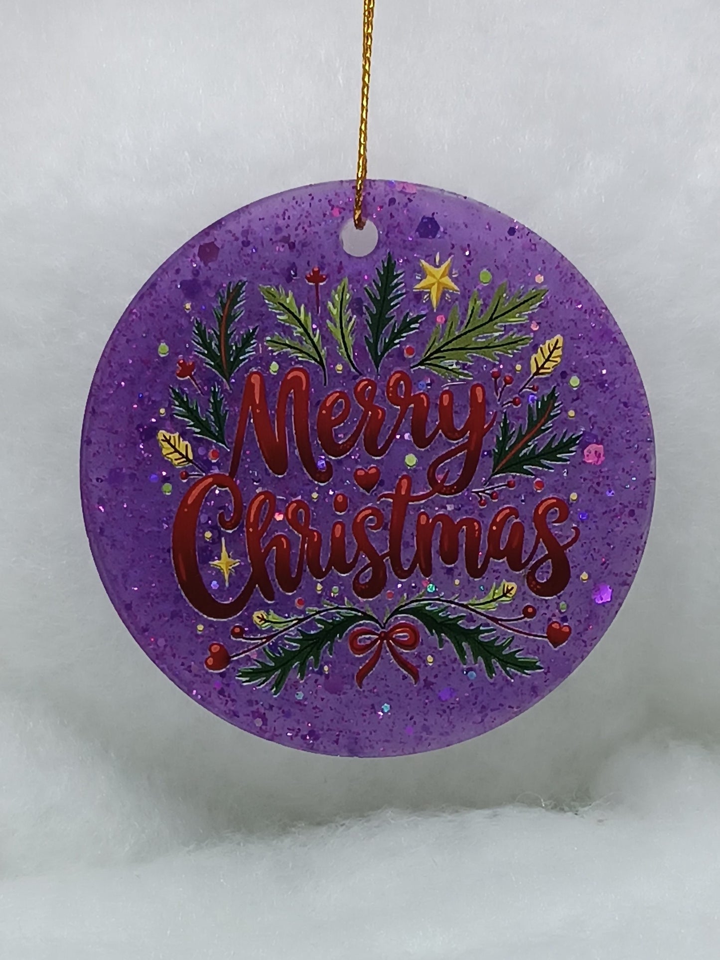 Suspension de Noël - Boule "Merry Christmas"