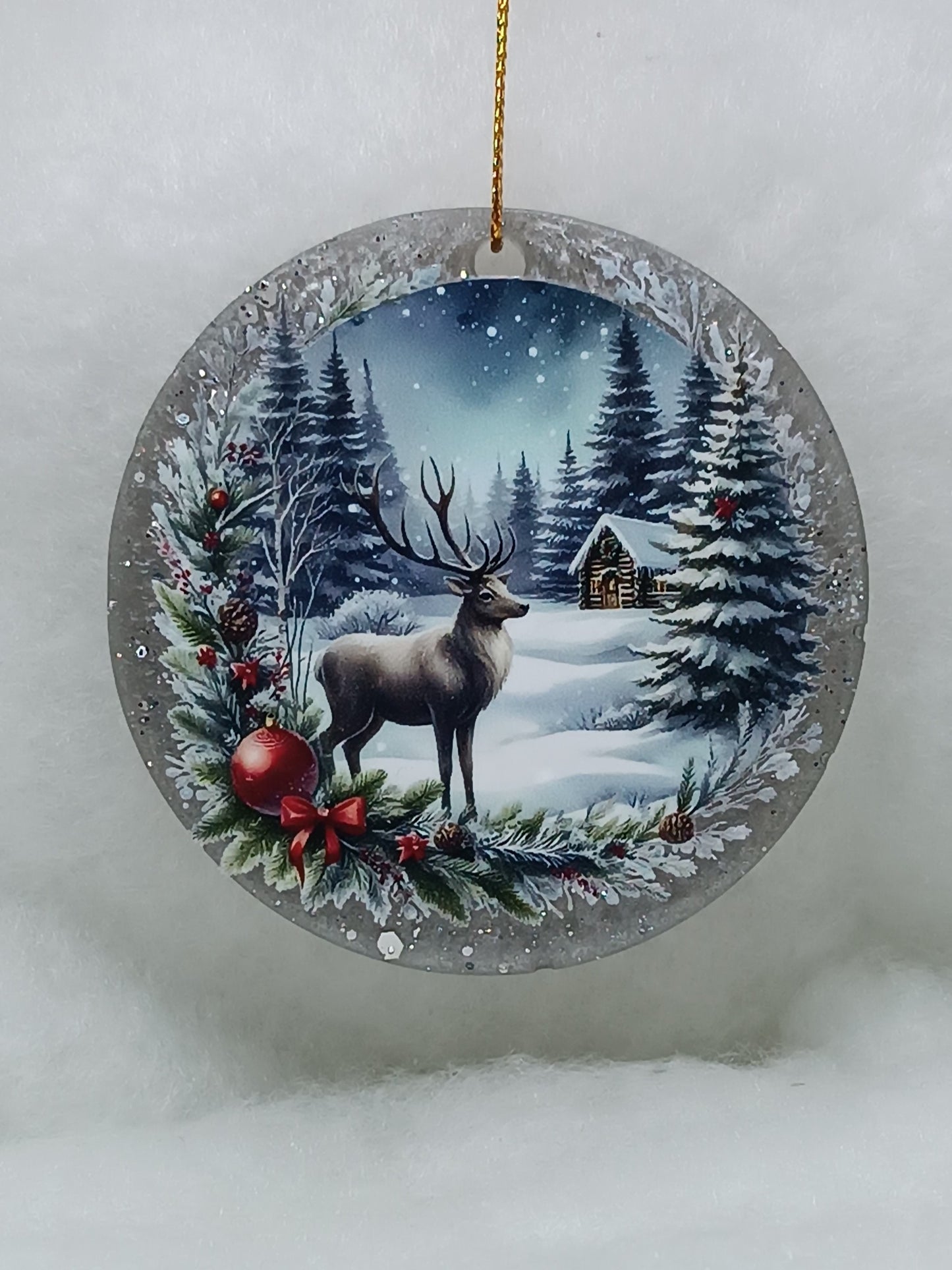 Suspension de Noël - Boule paysage