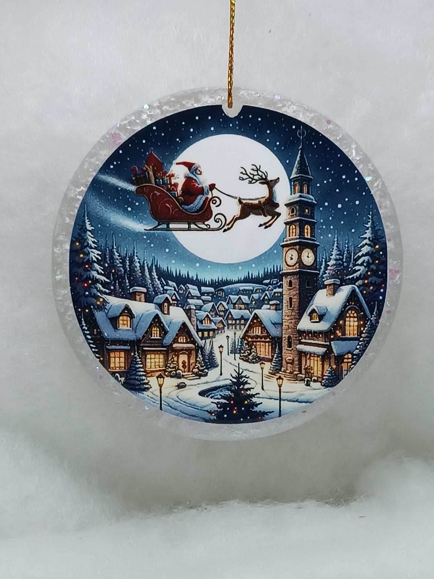 Suspension de Noël - Boule paysage