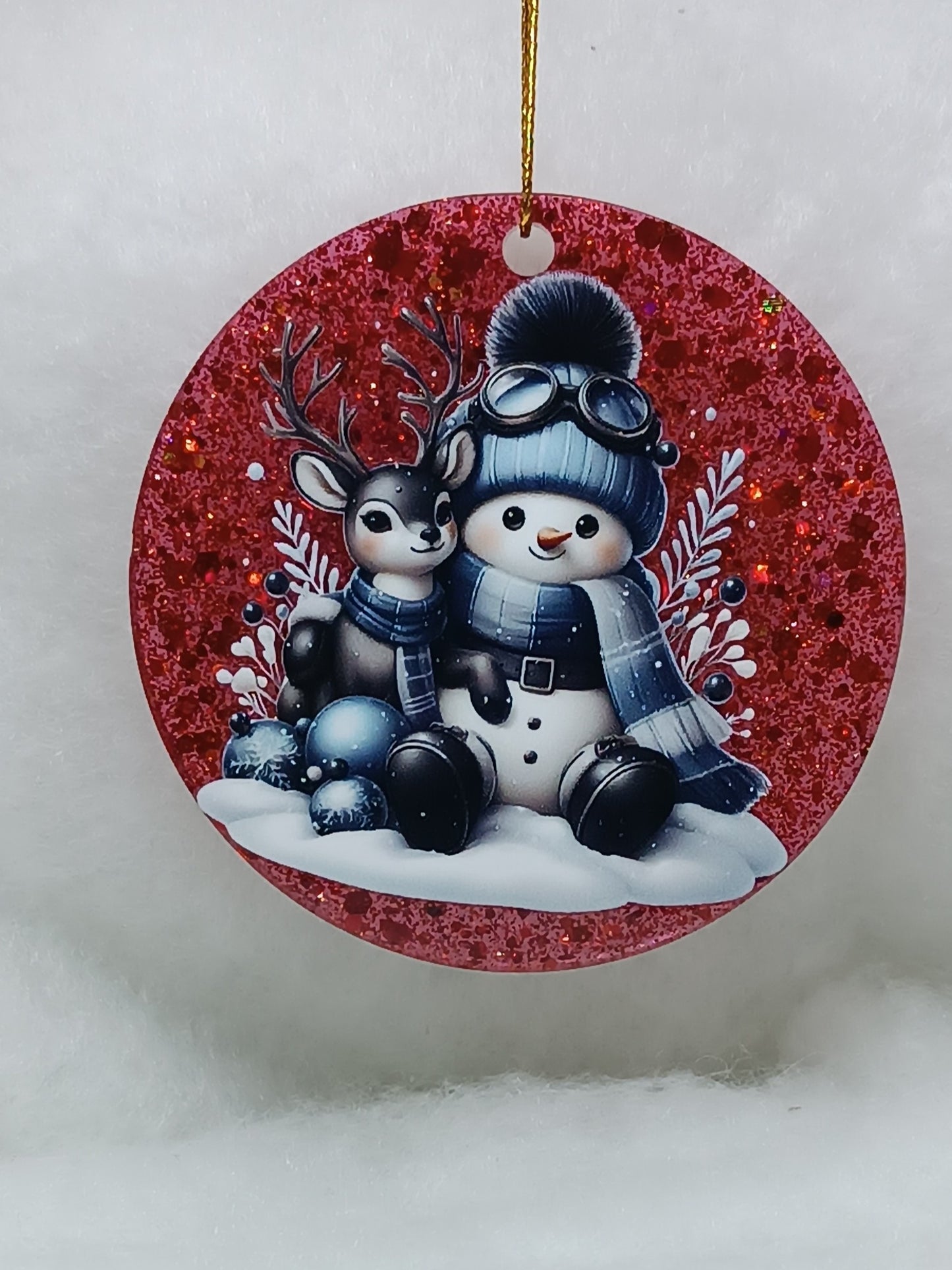 Suspension de Noël - Boule bonhomme de neige