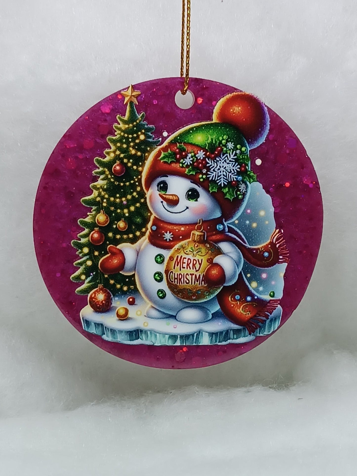 Suspension de Noël - Boule bonhomme de neige