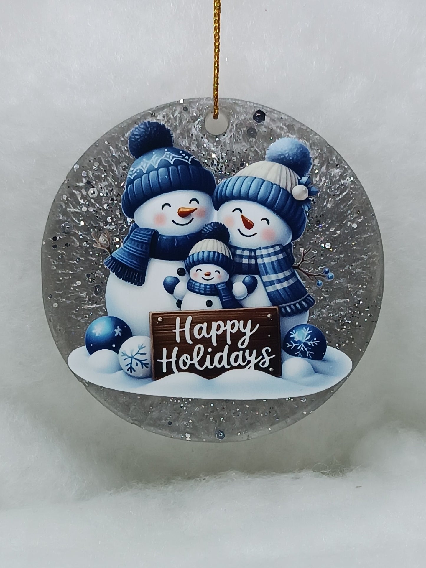 Suspension de Noël - Boule bonhomme de neige