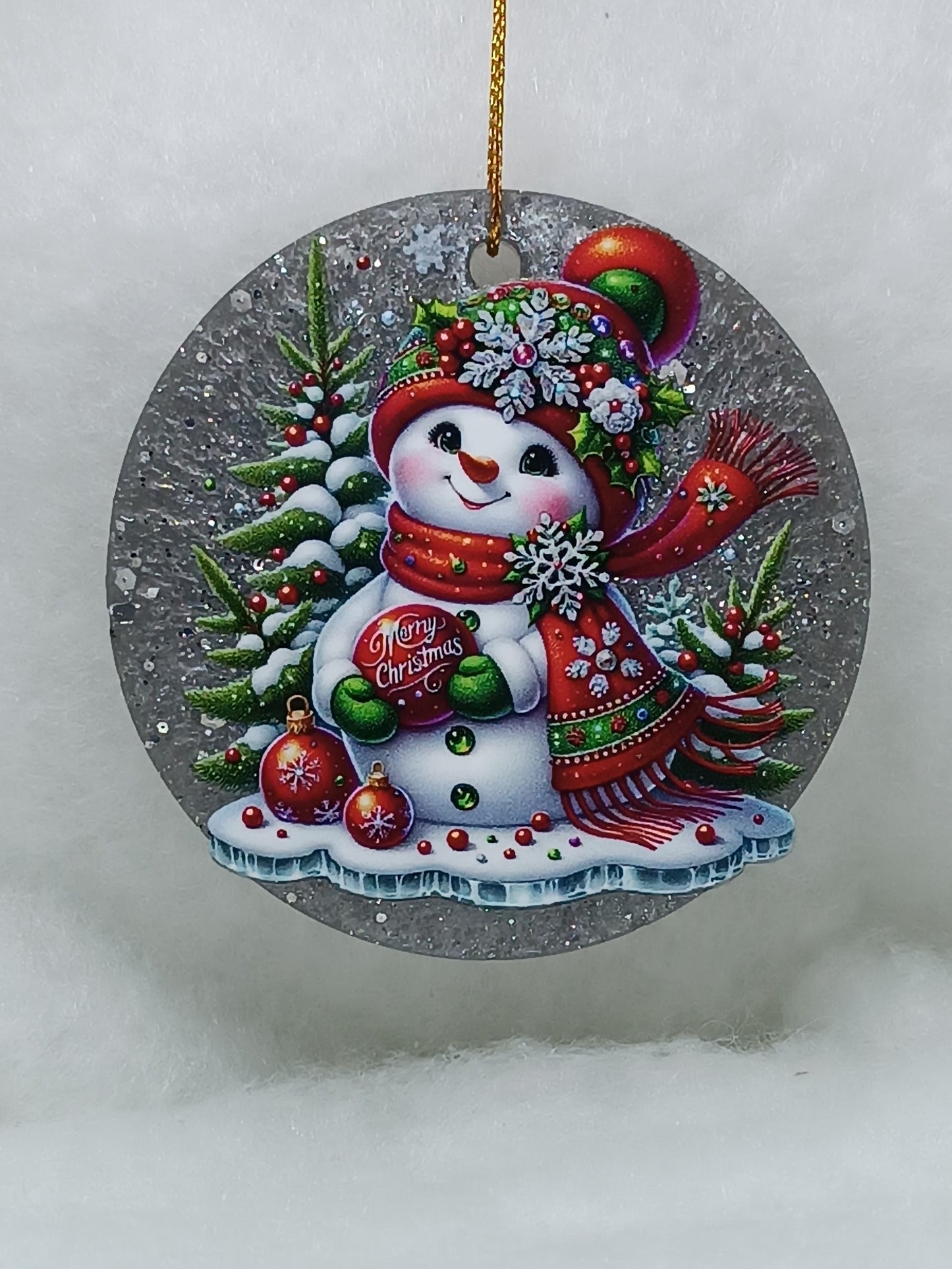 Suspension de Noël - Boule bonhomme de neige