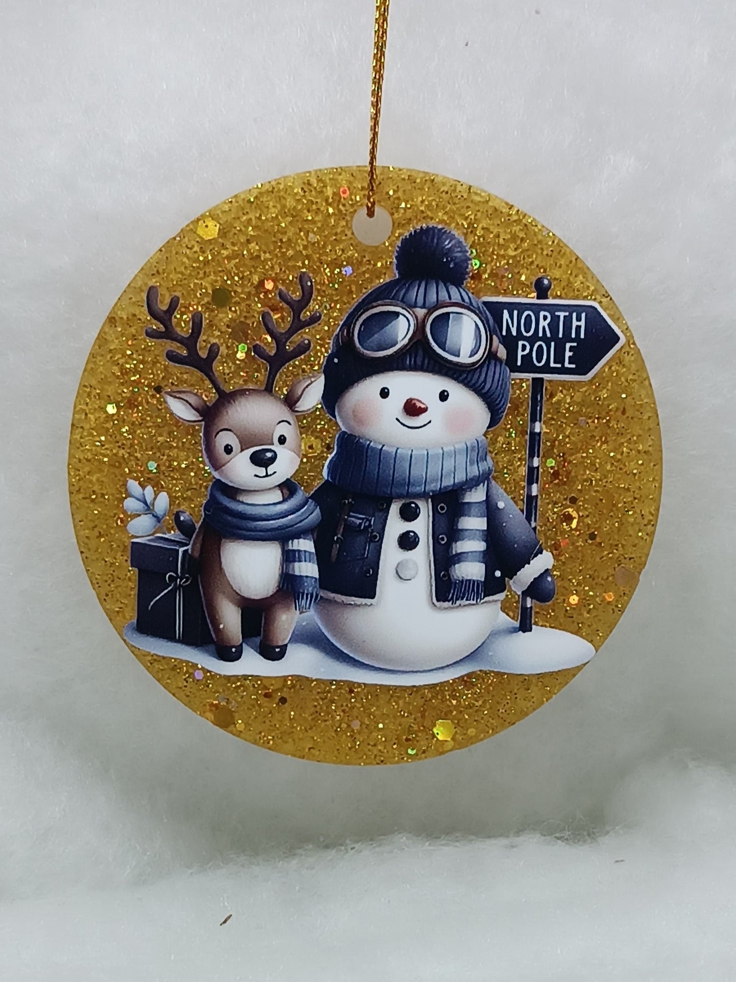 Suspension de Noël - Boule bonhomme de neige