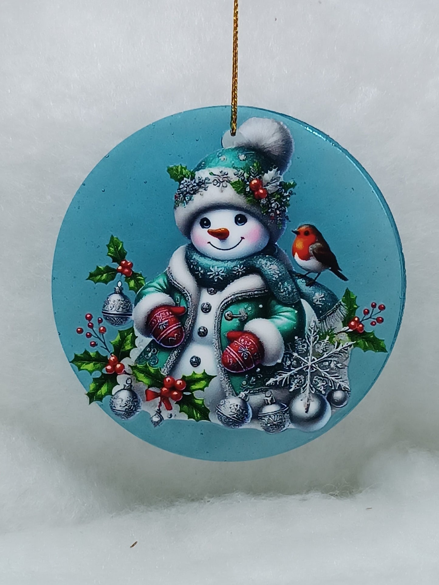 Suspension de Noël - Boule bonhomme de neige