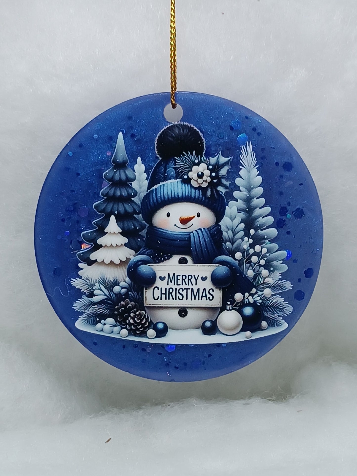 Suspension de Noël - Boule bonhomme de neige